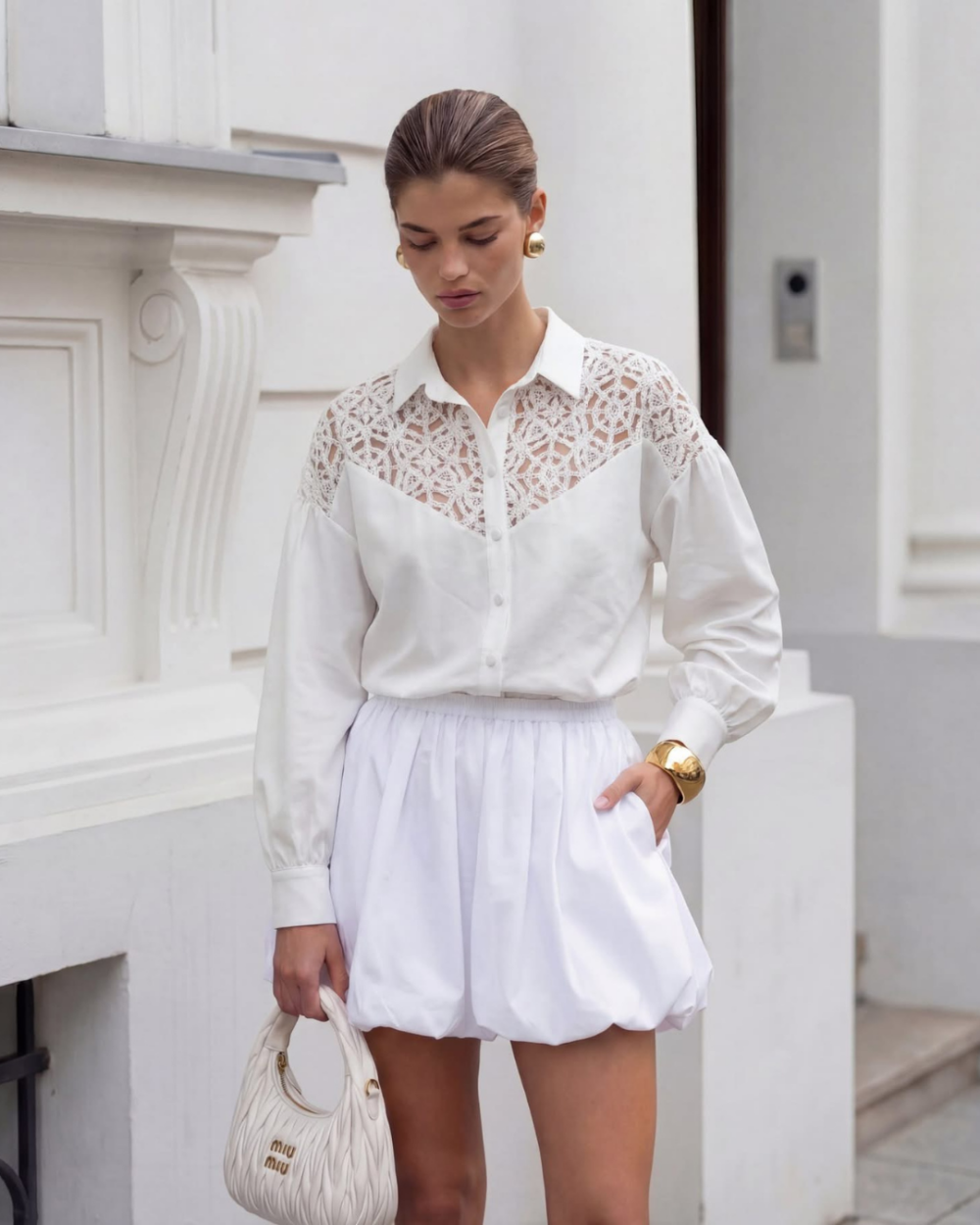 Damska koszula elegancka Carlotta- biała