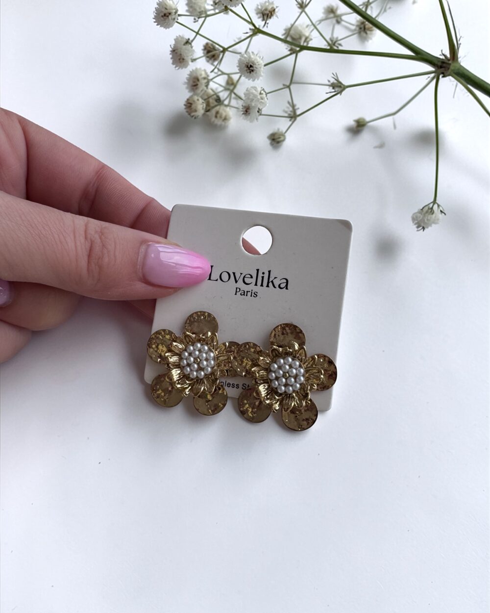 Eleganckie kolczyki ze stali- kwiatki