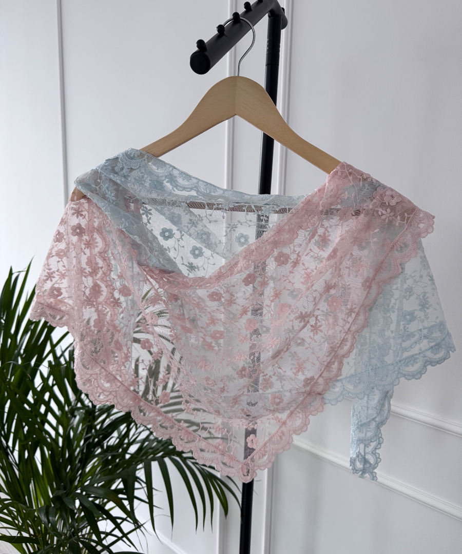 Koronkowa chusta elegancka ażurowa narzutka w stylu boho- różne kolory